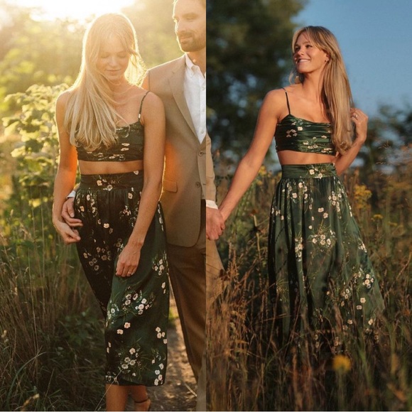 Reformation Dresses & Skirts - Reformation Carrie Silk Two Piece in Buena/ Erin Heatherton